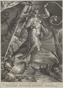 Bellone menant les armées impériales contre les Turcs - Jan Muller after Bartholomaeus Spranger