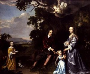 Pieter van der Graaff, sa femme et ses filles - Jan Mytens or Mijtens