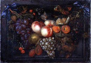 Nature morte de fruits dans une niche en pierre - Jan Pauwel the elder Gillemans