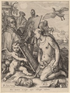 Artiste peignant une femme nue : Allégorie de la perception visuelle