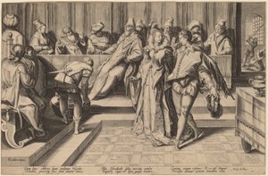 Salomé dansant devant Hérode - Jan Pietersz Saenredam, after Karel van Mander I