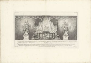 Arrière de la salle avec le lit de parade du prince Guillaume IV, 1751 - Jan Punt