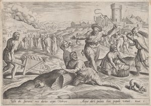 Le contremaître du pharaon battant les Israélites