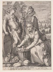 Automne (vendanges et dégustation de vin), extrait des Quatre Saisons - Jan Saenredam