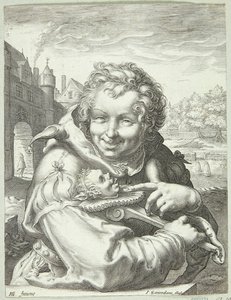 Danois : Fou souriant avec une marotte - Jan Saenredam
