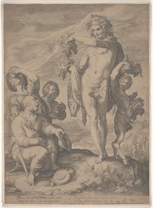 Buveurs demandant à Bacchus la continuation de ses dons