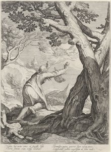 Élie quitte le monde dans un char de feu et laisse son manteau à Élisée (quatre scènes de la vie des prophètes Achia et Élie)