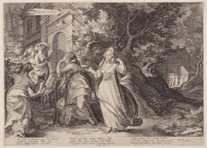 Les vierges folles manquent leur rendez-vous avec le Seigneur, extrait de la Parabole des vierges sages et des vierges folles - Jan Saenredam