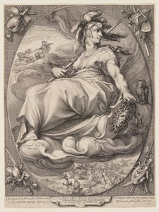 Pallas Athéna, tirée de Trois déesses assises dans les nuages - Jan Saenredam