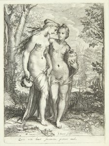 Deux nymphes de Diane avec des cruches