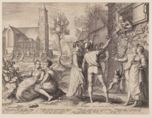 Jeunes couples fêtant et dansant - Jan Saenredam