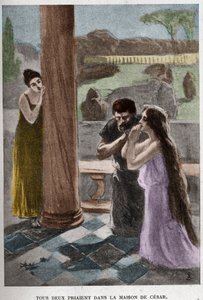 Tous deux prièrent dans la maison de César (chapitre VIII) illustration par JAN STYKA (1858-1925) pour le roman « Quo Vadis » de Henryk Sienkiewicz - Jan Styka