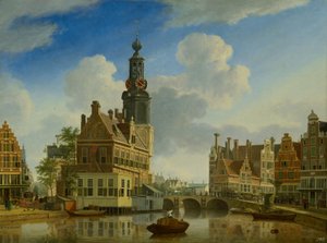 La tour Munt vue du Singel, 1751 - Jan Ten Compe