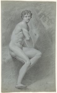 Homme nu assis, vers la droite, devant un arbre - Jan Tersteeg (possibly)