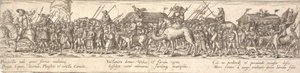 Troupe de soldats avec chariot à bagages et la Mort à cheval - Jan Theodor de Bry