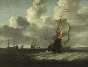 Paysage marin [Navire de guerre en partance], c. 1660