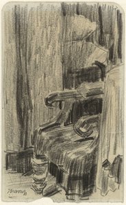 Fauteuil partiellement couvert par un rideau - Jan Toorop