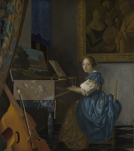 Jeune femme assise à un virginal, vers 1670