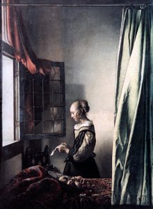 Jeune fille lisant une lettre à une fenêtre ouverte, c1657
