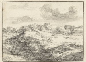 Paysage de dunes, avec un cottage au loin - Jan Vermeer van Haarlem (I) (attributed to)