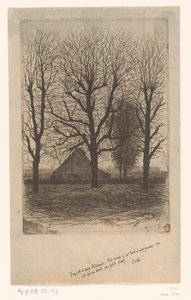Ferme entre de grands arbres, Ewijkshoeve - Jan Veth (signed by artist)