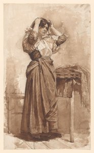 Jeune femme se faisant la toilette - Jan Veth