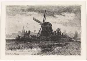 Paysage avec moulin - Johannes Martinus Vrolijk