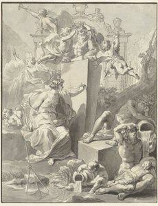 Conception pour la page de titre de W. van der Hoeven, Westermeer, 1721 - Jan Wandelaar