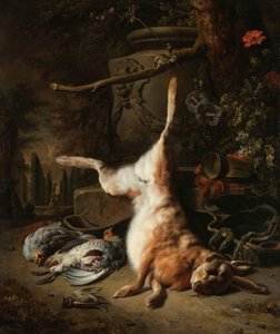 Nature morte avec un lièvre et autres trophées de chasse