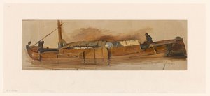 Longue barque avec capitaine - Jan Weissenbruch
