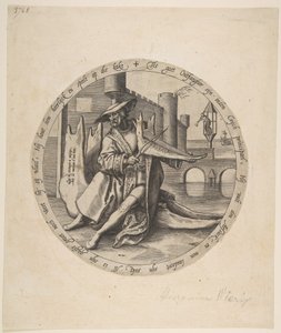 Le riche jouant du violon sur une mâchoire, vers 1568