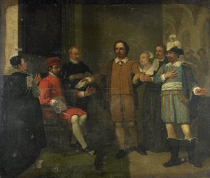 Jacob Simonsz de Rijk obtenant la libération de Marnix van Sint Aldegonde par le gouverneur général espagnol Requesens, 1575