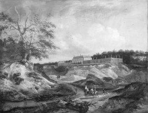 Manoir sur une colline de craie escarpée