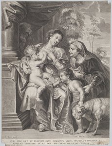 La Sainte Famille avec Élisabeth et le jeune Saint Jean-Baptiste, la Vierge allaitant l