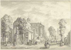 Église Saint-Pierre à Utrecht avec la cathédrale en arrière-plan - Jan de Beijer
