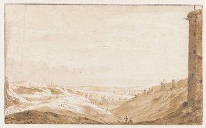 Paysage vallonné près de la porte de Namur à Bruxelles - Jan de Bisschop