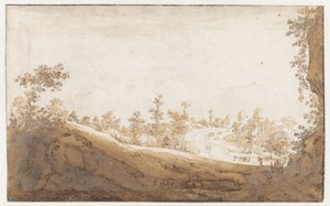 Paysage vallonné avec charrettes près de Bruxelles
