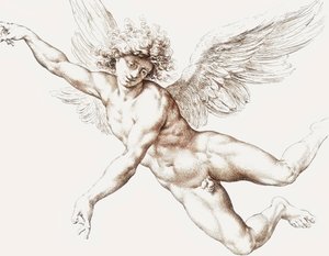 Ange mâle nu volant