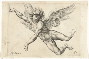 Étude pour un ange nu volant