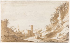Route à travers un paysage vallonné près de Bruxelles - Jan de Bisschop