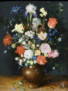Bouquet dans un vase en argile, vers 1609