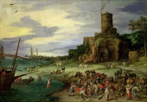 Pêcheurs sur le rivage - Jan the Elder Brueghel