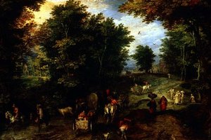 Paysage avec un gué