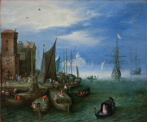 Scène de Port à Venise - Jan the Elder Brueghel