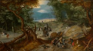 Voyageurs attaqués par des soldats - Jan the Elder Brueghel