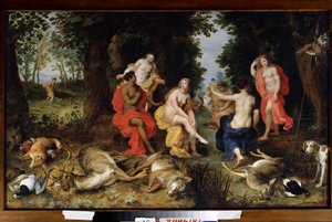 Le repos de Diane pendant la chasse - Jan the Elder Brueghel