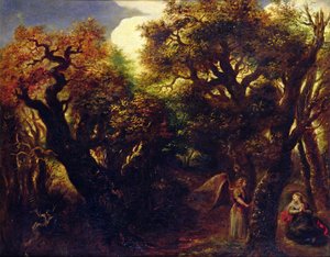 Paysage boisé avec Agar et l