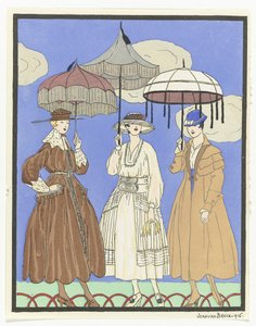 Trois femmes avec des parasols - Jan van Brock