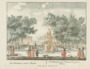 La fontaine de Vénus dans le grand jardin du Palais Het Loo Uitgeleesene Gesichte van het Wijdvermaarde Loo als andere vorstelijke Huisen (titre de la série) Admirandorum quadruplex spectaculum (titre de la série) - Jan van Call (I)