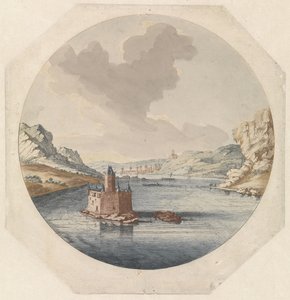 Vue du château Pfalzgrafenstein près de Kaub - Jan van Call (I)